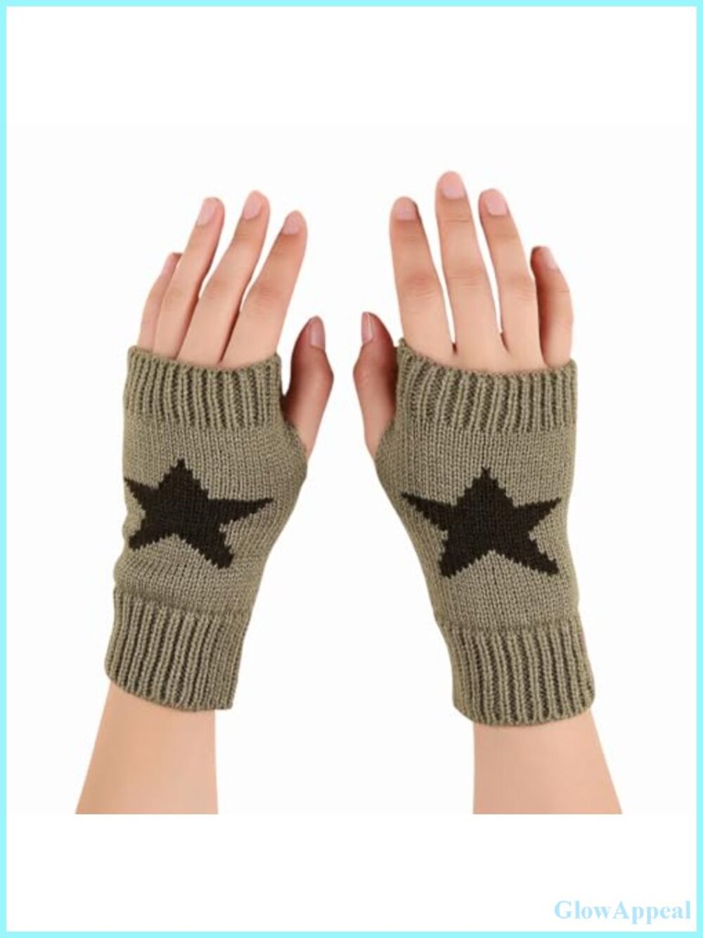 Y2K Star Knitted Fingerless Gloves - Wrist Length Gothic Mittens for Emo Grunge